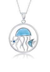 charming jellyfish silver baby necklace